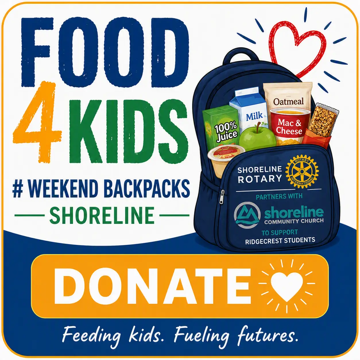 Food4 Kids Shoreline Rotary partners with Shoreline Community Church